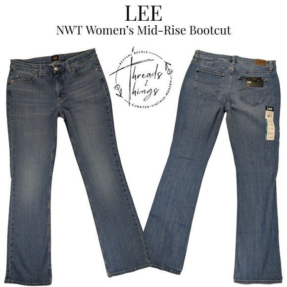 Lee Denim - NWT Lee Jeans Womens Med Wash 12 Long Bootcut Mid Rise Stretch Classic Y2k Flare